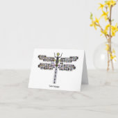 Coole Libellen-Diva-Steppdecken-Anmerkungs-Karte Karte (Gelbe Blume)