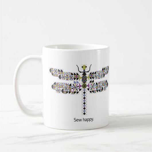 Coole Libellen-Diva-Steppdecken-Kaffee-Tasse Kaffeetasse (Links)