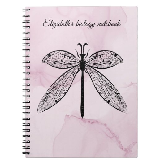 Coole Libellencottagecore Rosa Biologie Notizblock (Vorderseite)