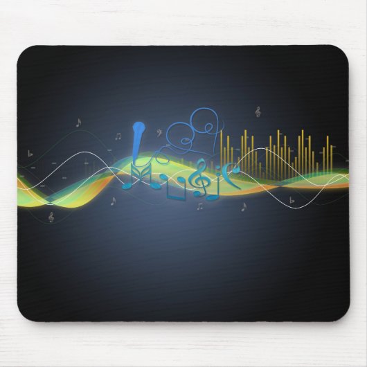 Coole Lichteffekte Musiknoten Herzklopfe Wirbel Mousepad (Vorne)