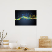 Coole Lichteffekte Musiknoten Herzklopfe Wirbel Poster (Küche)