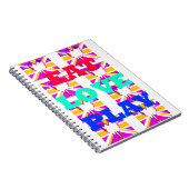 Coole Liebe Eat Play Herzfarbe Notizblock (Rechte Seite)