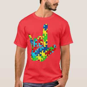 Coole Liebe Gebärdensprache Autismus Sensibilisier T-Shirt