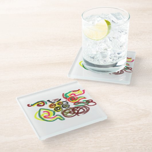 Coole Liebe Glasuntersetzer (Schrägansicht)