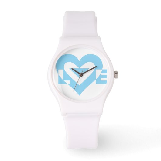 Coole Liebe Grafik, blau Armbanduhr (Vorderseite)