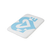 Coole Liebe Grafik, blau Badematte (Schrägansicht)