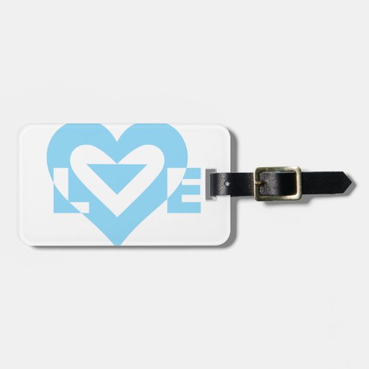 Coole Liebe Grafik, blau Gepäckanhänger (Vorderseite horizontal)