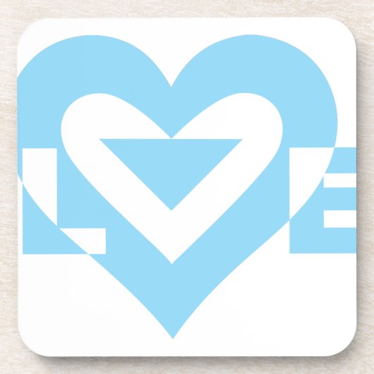 Coole Liebe Grafik, blau Getränkeuntersetzer (Vorderseite)