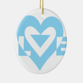 Coole Liebe Grafik, blau Keramik Ornament (Rechts)
