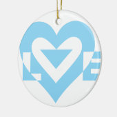 Coole Liebe Grafik, blau Keramik Ornament (Links)