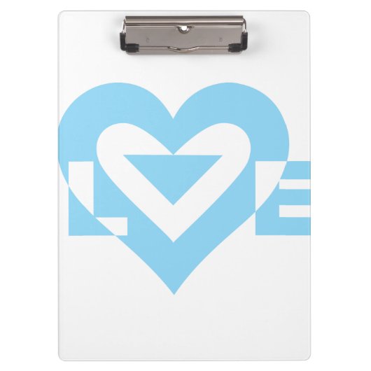 Coole Liebe Grafik, blau Klemmbrett (Vorderseite)