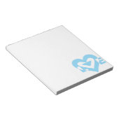 Coole Liebe Grafik, blau Notizblock (angewinkelt)