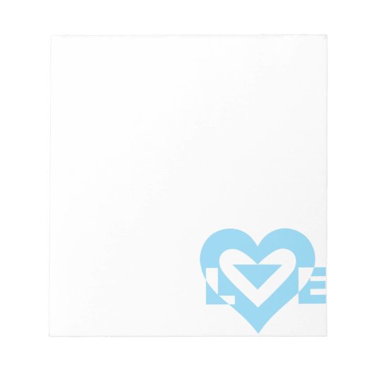 Coole Liebe Grafik, blau Notizblock (Vorderseite)