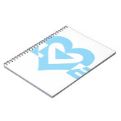 Coole Liebe Grafik, blau Notizblock (Linke Seite)
