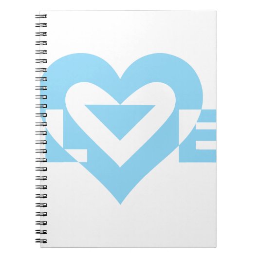 Coole Liebe Grafik, blau Notizblock (Vorderseite)