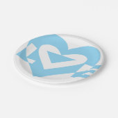 Coole Liebe Grafik, blau Pappteller (Schrägansicht)