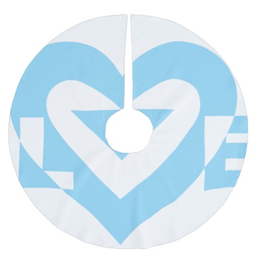 Coole Liebe Grafik, blau Polyester Weihnachtsbaumdecke (Vorderseite)
