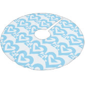 Coole Liebe Grafik, blau Polyester Weihnachtsbaumdecke (Schrägansicht)