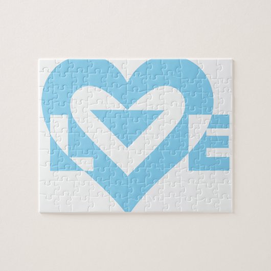 Coole Liebe Grafik, blau Puzzle (Horizontal)