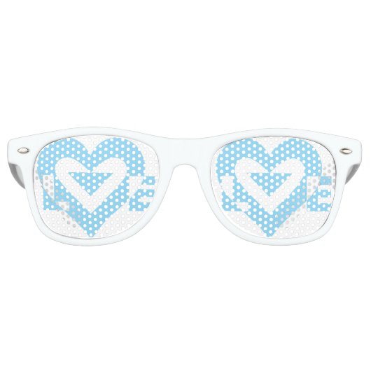 Coole Liebe Grafik, blau Sonnenbrille (Vorderseite)