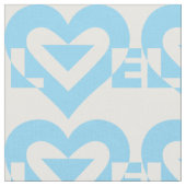 Coole Liebe Grafik, blau Stoff (Nahaufnahme)