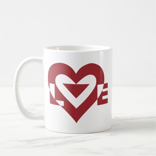 Coole Liebe Grafik, Burgandy Kaffeetasse (Links)