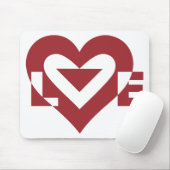 Coole Liebe Grafik, Burgandy Mousepad (Mit Mouse)