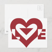 Coole Liebe Grafik, Burgandy Postkarte (Vorne/Hinten)