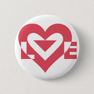 Coole Liebe Grafik, Kirschrosa Button