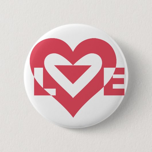 Coole Liebe Grafik, Kirschrosa Button (Vorderseite)