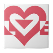 Coole Liebe Grafik, Kirschrosa Fliese (Vorderseite)