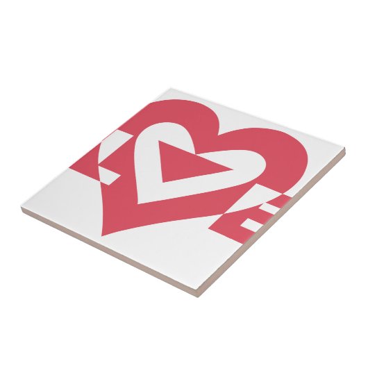 Coole Liebe Grafik, Kirschrosa Fliese (Seite)