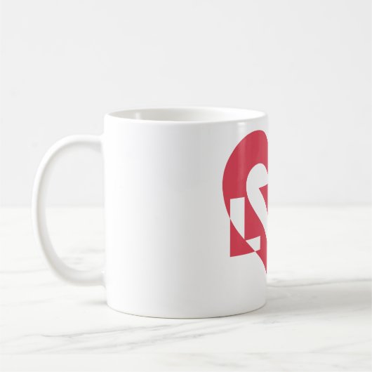 Coole Liebe Grafik, Kirschrosa Kaffeetasse (Links)