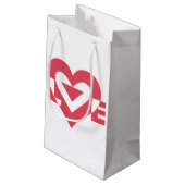 Coole Liebe Grafik, Kirschrosa Kleine Geschenktüte (Rückseite Schrägansicht)