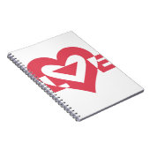 Coole Liebe Grafik, Kirschrosa Notizblock (Rechte Seite)