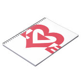 Coole Liebe Grafik, Kirschrosa Notizblock (Linke Seite)