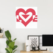 Coole Liebe Grafik, Kirschrosa Poster (Heimbüro)