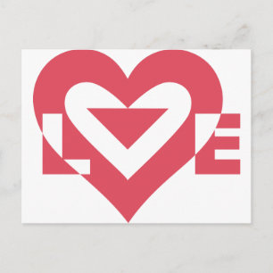 Coole Liebe Grafik, Kirschrosa Postkarte