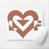 Coole Liebe Grafik, Mocha Brown Mousepad (Mit Mouse)