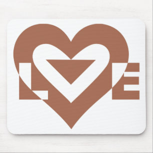 Coole Liebe Grafik, Mocha Brown Mousepad