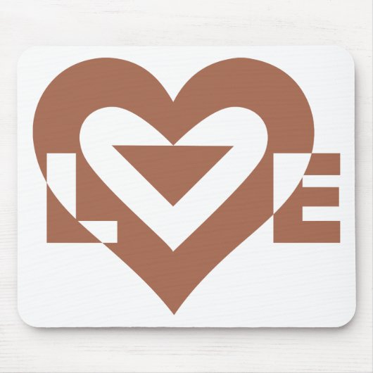 Coole Liebe Grafik, Mocha Brown Mousepad (Vorne)