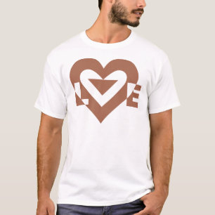 Coole Liebe Grafik, Mocha Brown T-Shirt