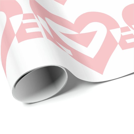 Coole Liebe Grafik, rosa Geschenkpapier (Rolleneckpunkt)