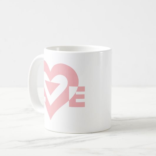 Coole Liebe Grafik, rosa Kaffeetasse (Vorderseite Links)