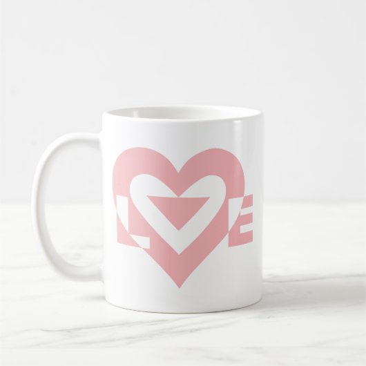 Coole Liebe Grafik, rosa Kaffeetasse (Links)