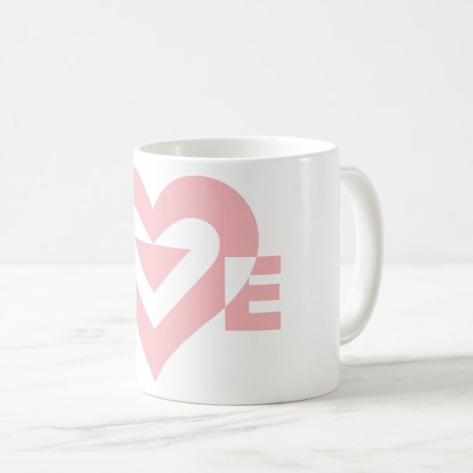 Coole Liebe Grafik, rosa Kaffeetasse (VorderseiteRechts)