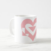 Coole Liebe Grafik, rosa Kaffeetasse (Vorderseite Links)