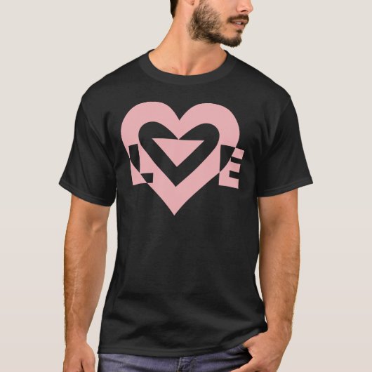 Coole Liebe Grafik, rosa T-Shirt (Vorderseite)