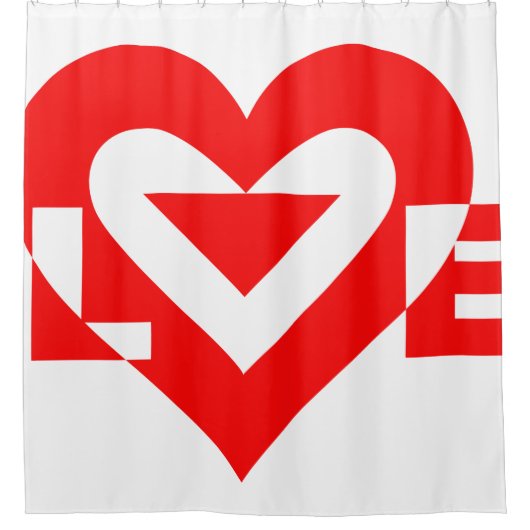 Coole Liebe Grafik, rot Duschvorhang (Vorderseite)