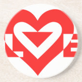 Coole Liebe Grafik, rot Getränkeuntersetzer (Vorne)